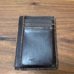Card Wallet Brown Faux Leather Used but w/ Original Packaging See All Photos